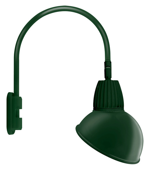 RAB Lighting GN5LED13NSADG RAB Lighting GN5LED13NSADG Gooseneck Style5 13W Neutral LED 15 Ad Shade Spot Refl Grn