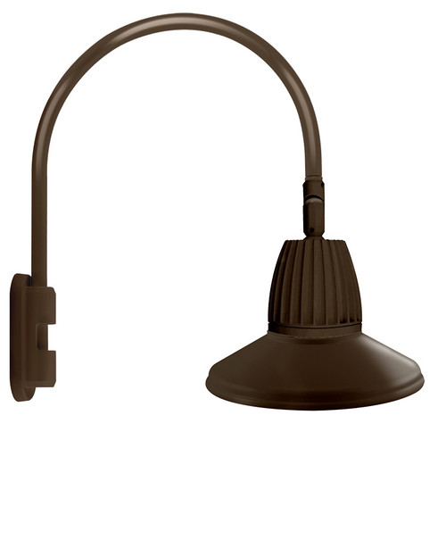 RAB Lighting GN5LED13NSSTBWN RAB Lighting GN5LED13NSSTBWN Gooseneck Style5 13W Neutral LED 15 St Shade Spot Refl Bwn