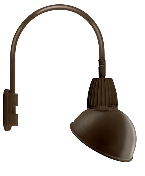 RAB Lighting GN5LED13YRADBWN RAB Lighting GN5LED13YRADBWN Gooseneck Style5 13W Warm LED 15 Ad Shade Rect Refl Brown
