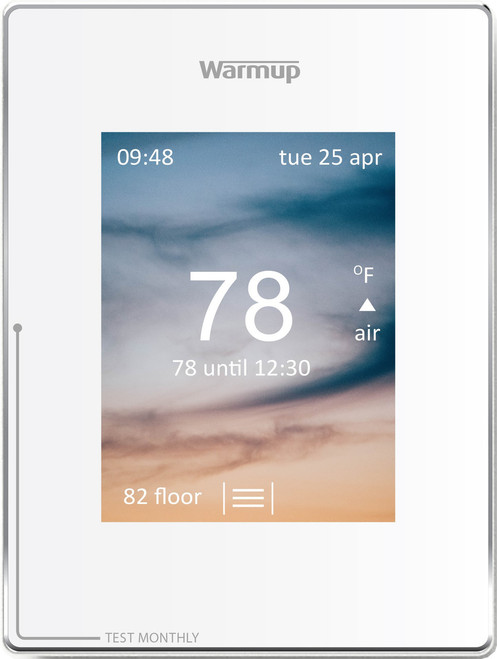 Warmup 4iE-V03-WH-01 WarmUp 4iE-V03WH Warmup 4iE Portrait Thermostat, 120V/240V with sensor probe and instructions Cloud WhiteNon WiFi 15A