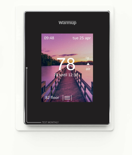 Warmup 4iE-V04-BL-01 WarmUp 4iE-V04BL Warmup 4iE Portrait Smart WiFi Thermostat, 120V/240V with sensor probe and instructions Onyx Black with GFCI