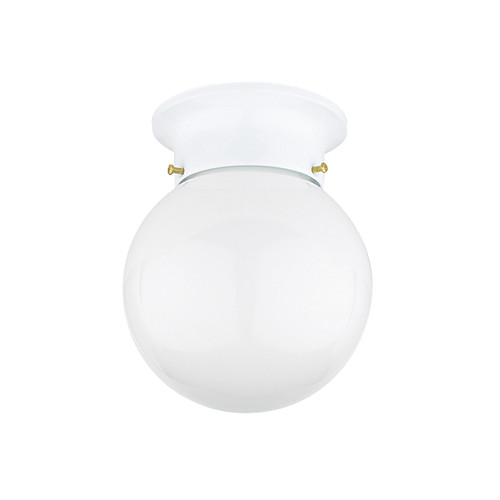 Sunset F2203-30 Sunset Lighting F2203-30 One Light Ceiling Mount - Opal Glass, Dimmable - with White Finish
