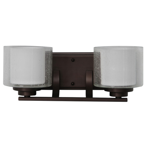 Sunset F17012-64 Sunset Lighting F17012-64 Abbot Two Light Vanity - Frosted Opal Glass, Dimmable - With Provincial Bronze Finish