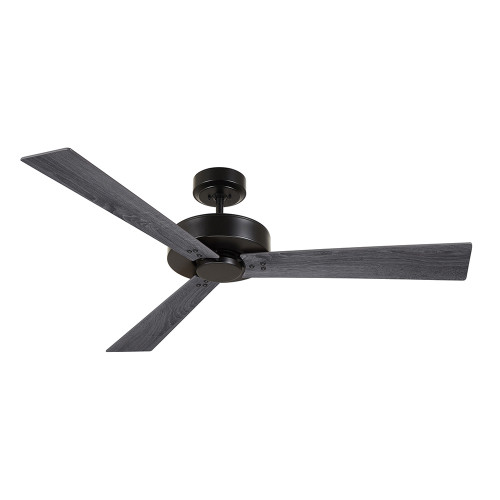 Kathy Ireland Home CF320RBQ Kathy Ireland Home CF320RBQ Keane 52 Inch Ceiling Fan, Black Steel or Modern Design with 4-Speed Wall Control or 3 Reversible Wood Blades in Charcoal and Gray