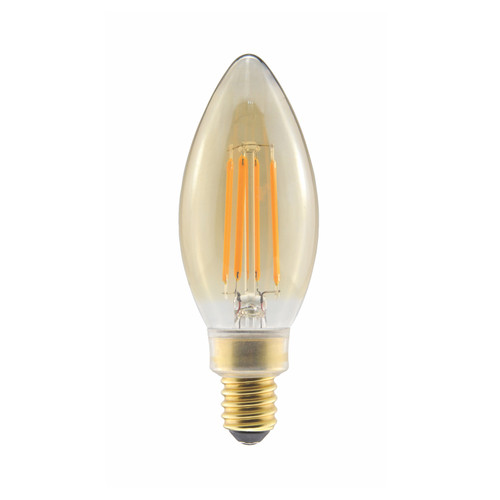 Halco Lighting Technologies CA10AMB4ANT/822/LED2 CA10 4.5W 2200K DIMMABLE Amber FILAMENT E12