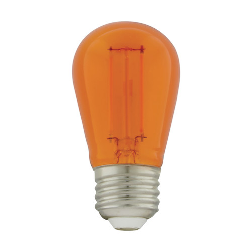 Satco S8026 1W/LED/S14/ORANGE/120V/ND/4PK LED Filament Bulb