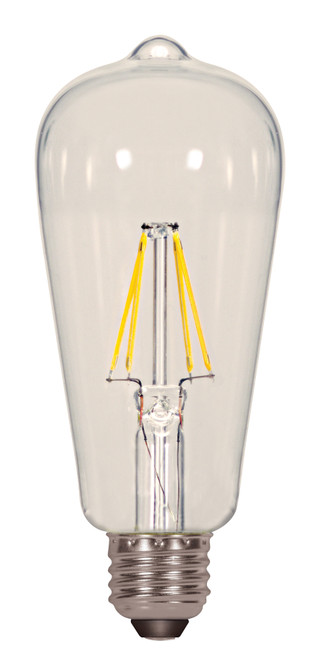 Satco S8611 6.5ST19/CL/LED/E26/27K/120V LED Filament Bulb Satco S8611 6.5ST19/CL/LED/E26/27K/120V LED Filament Bulb