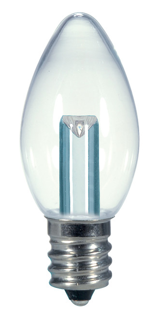 Satco S9156 0.5W C7/CL/LED/120V/CD LED Decorative LED Bulb