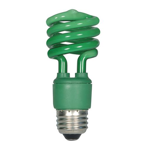 Satco S5513 13T2/Green Compact Fluorescent Spirals CFL Bulb