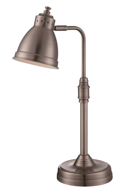 Satco 57/016 Vintage Desk Lamp; 1 Light; Antique Nickel; Adjustable height