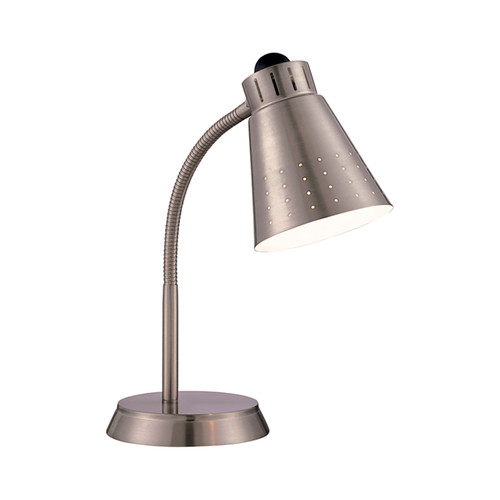 Satco 57/053 Large Gooseneck Desk Lamp; 1 Light; GU24 Base; Brushed Nickel