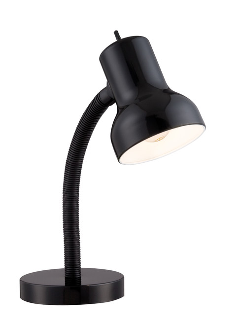 Satco 57/059 Goose Neck Desk Lamp; GU24 Bulb Base; Black Finish