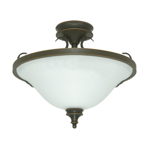 Nuvo 60/1102 Bistro; 3 Light; 16 in.; Semi; Flush Mount with Satin Opal White Glass