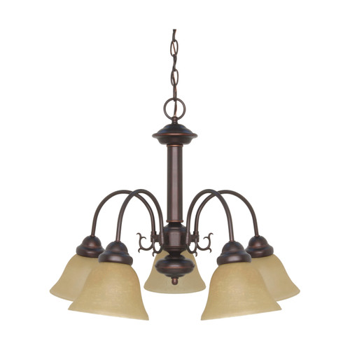 Nuvo 60/1251 Ballerina; 5 Light; 24 in.; Chandelier with Champagne Linen Washed Glass