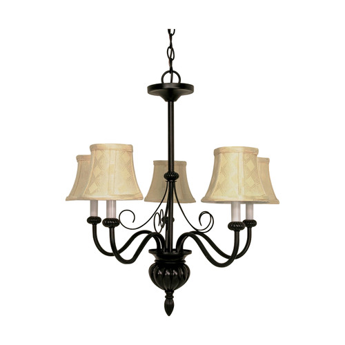 Nuvo 60/141 Vanguard; 5 Light; 24 in.; Chandelier with Ecru Diamond Shades