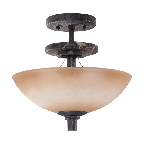 Nuvo 60/1445 Madison; 3 Light; Semi-Flush Dome with Toffee Crunch Glass