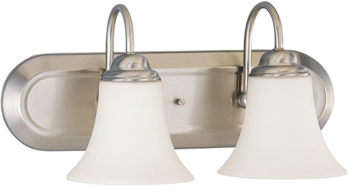 Nuvo 60/1913 Dupont ES; 2 Light; Vanity with Satin White Glass; 13w GU24 Lamps Included