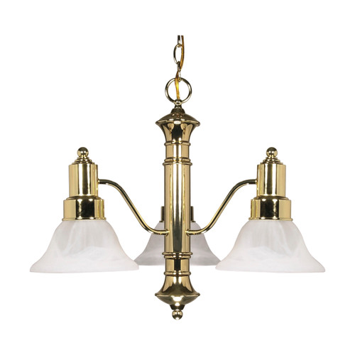 Nuvo 60/194 Gotham; 3 Light; 23 in.; Chandelier with Alabaster Glass Bell Shades