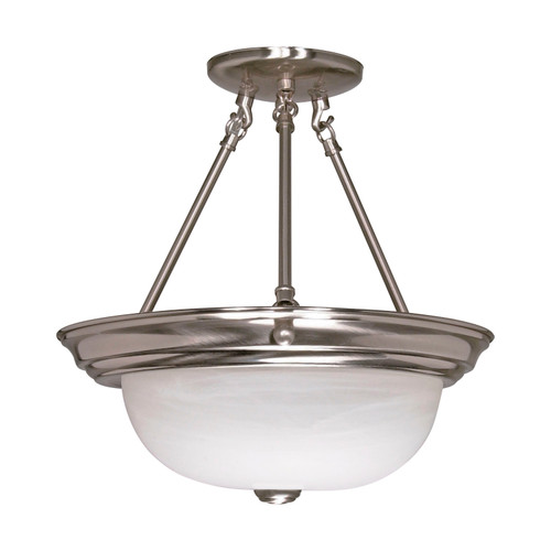 Nuvo 60/201 2 Light; 13 in.; Semi-Flush; Alabaster Glass