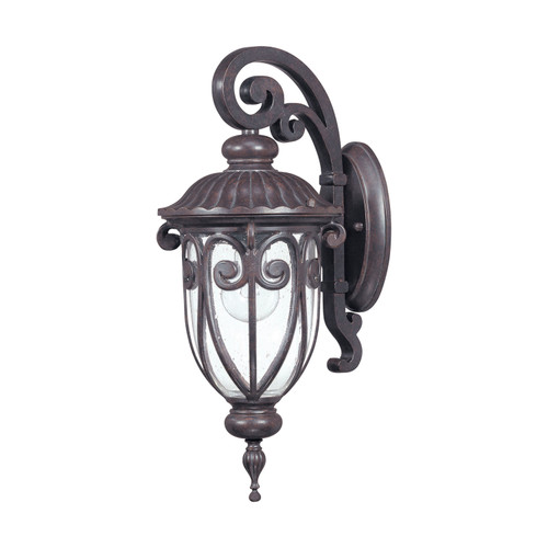 Nuvo 60/2066 Corniche; 1 Light; Small Wall Lantern; Arm Down with Seeded Glass