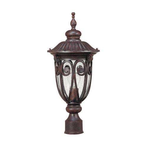 Nuvo 60/2069 Corniche; 1 Light; Mid-Size Post Lantern with Seeded Glass
