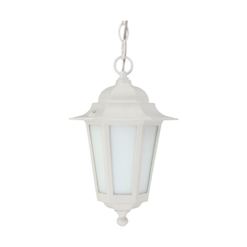 Nuvo 60/2207 Cornerstone ES; 1 Light; 13 in.; CFL Hanging Lantern with Satin White Glass; 13w GU24 Included