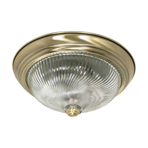 Nuvo 60/230 2 Light; 13 in.; Flush Mount; Clear Swirl Glass