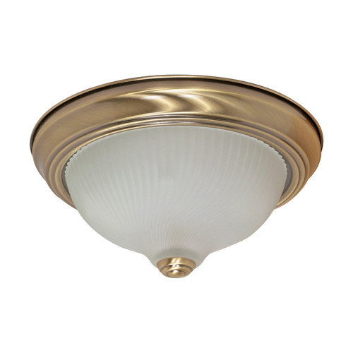 Nuvo 60/237 2 Light; 11 in.; Flush Mount; Frosted Swirl Glass