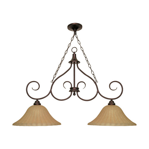 Nuvo 60/2405 Moulan ES; 2 Light; Trestle with Champagne Linen Glass; Lamp Included