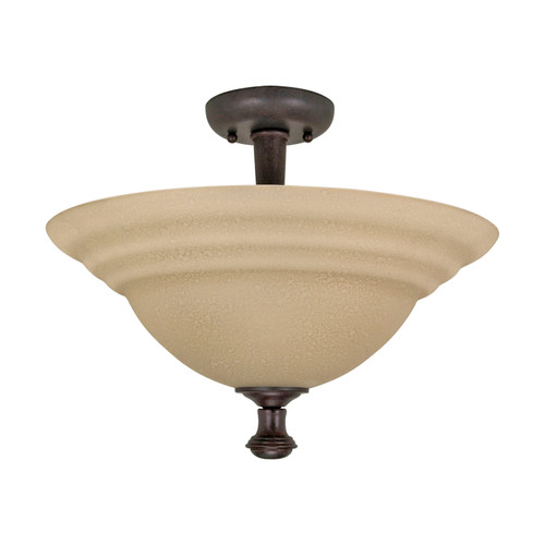 Nuvo 60/2417 Mericana ES; 2 Light; Semi-Flush with Amber Water Glass; Lamp Included