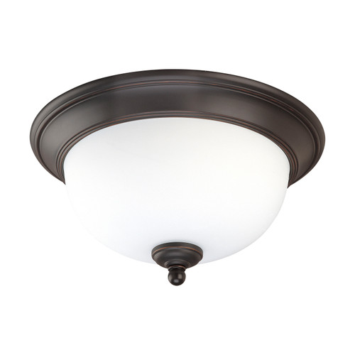 Nuvo 60/2435 Glenwood ES; 2 Light; 13 in.; Flush Dome with Satin White Glass; Lamp Included