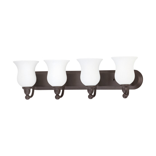 Nuvo 60/2441 Glenwood ES; 4 Light; Vanity with Satin White Glass; Lamp Included