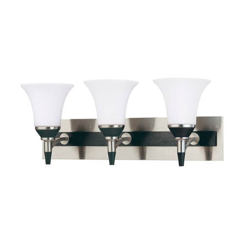 Nuvo 60/2466 Keen ES; 3 Light; Vanity with Satin White Glass; Lamp Included