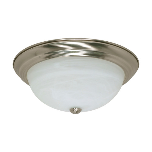 Nuvo 60/2623 3 Light ES 15 in.; Flush Fixture with Alabaster Glass; (3) 13w GU24 Lamps Included