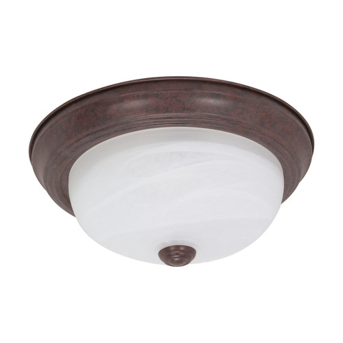 Nuvo 60/2625 2 Light ES 13 in.; Flush Fixture with Alabaster Glass; (2) 13w GU24 Lamps Included