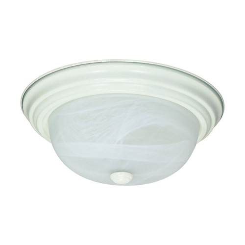 Nuvo 60/2628 2 Light ES 11 in.; Flush Fixture with Alabaster Glass; (2) 13w GU24 Lamps Included