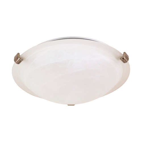 Nuvo 60/270 1 Light; 12 in.; Flush Mount; Tri-Clip with Alabaster Glass