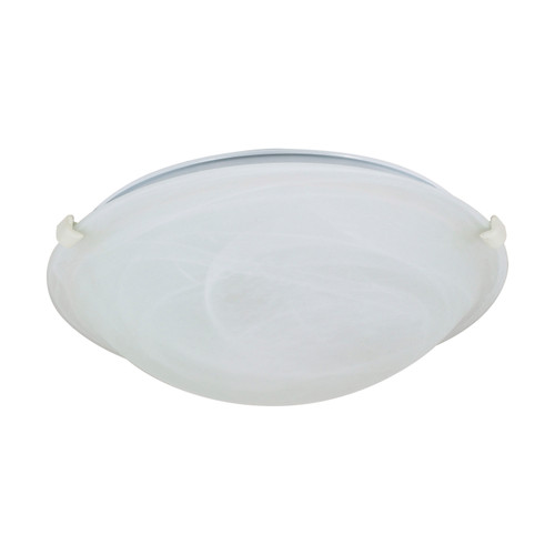 Nuvo 60/277 2 Light; 16 in.; Flush Mount; Tri-Clip with Alabaster Glass