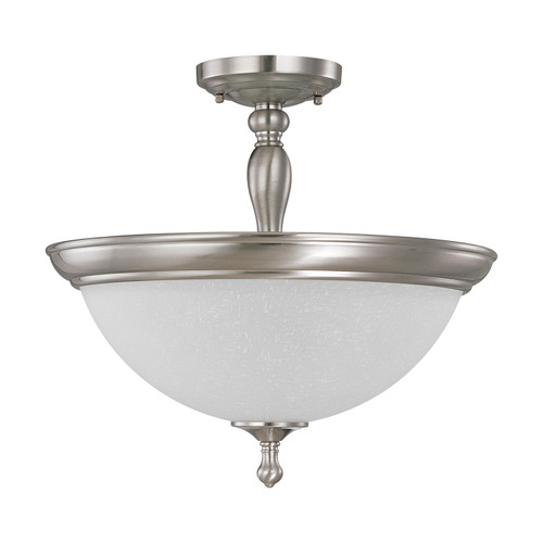 Nuvo 60/2786 Bella; 3 Light; Semi-Flush (convertible) with Frosted Linen Glass