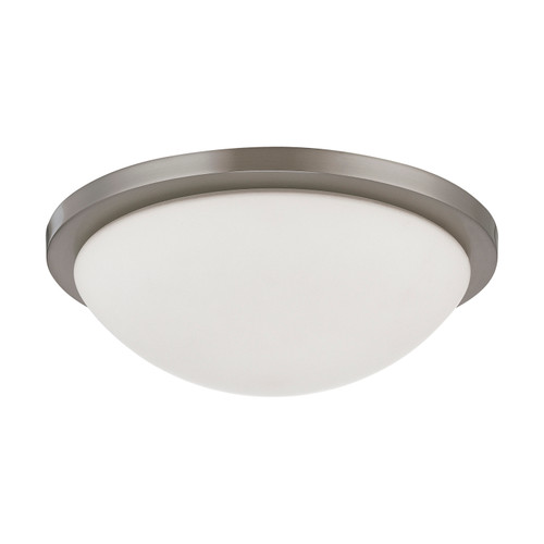 Nuvo 60/2944 Button ES; 2 Light; 13 in.; 13W GU24 (included) Flush Dome with White Glass