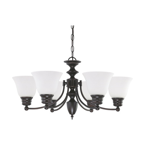 Nuvo 60/3169 Empire; 6 Light; 26 in.; Chandelier with Frosted White Glass