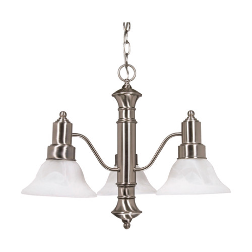 Nuvo 60/3183 Gotham ES; 3 Light; 23 in.; Chandelier with Alabaster Glass; 13W GU24 Lamps Included