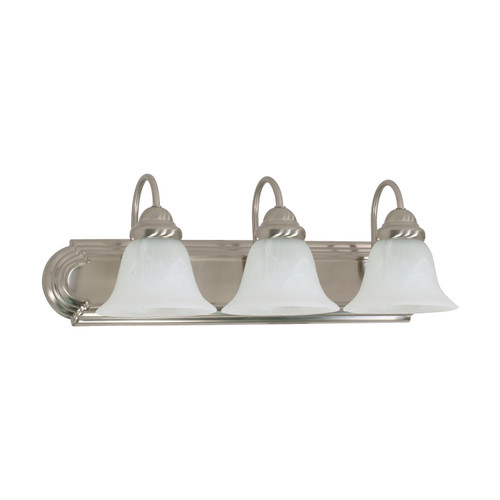 Nuvo 60/321 Ballerina; 3 Light; 24 in.; Vanity with Alabaster Glass Bell Shades