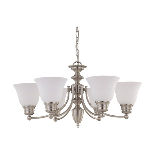 Nuvo 60/3255 Empire; 6 Light; 26 in.; Chandelier with Frosted White Glass