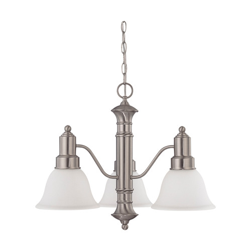 Nuvo 60/3293 Gotham ES; 3 Light; 23 in.; Chandelier with Frosted White Glass; 13W GU24 Lamps Included