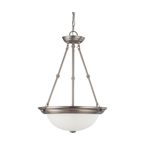 Nuvo 60/3297 3 Light; 15 in.; Pendant with Frosted White Glass; (3) 13W GU24 Lamps Included