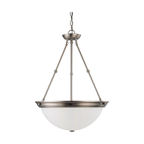 Nuvo 60/3298 3 Light; 20 in.; Pendant with Frosted White Glass; (3) 13W GU24 Lamps Included