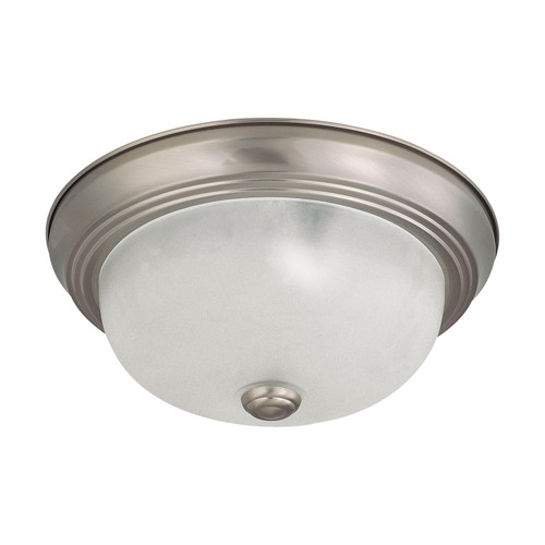 Nuvo 60/3311 2 Light; 11 in.; Flush Mount with Frosted White Glass; (2) 13W GU24 Lamps Included