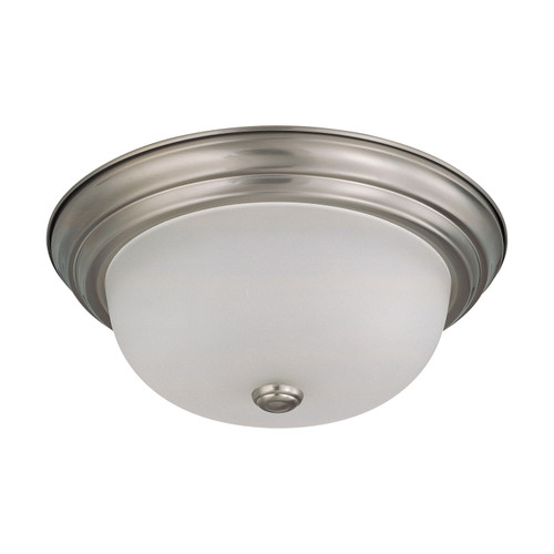 Nuvo 60/3312 2 Light; 13 in.; Flush Mount with Frosted White Glass; (2) 13W GU24 Lamps Included