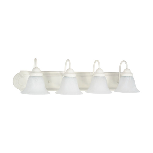 Nuvo 60/334 Ballerina; 4 Light; 30 in.; Vanity with Alabaster Glass Bell Shades